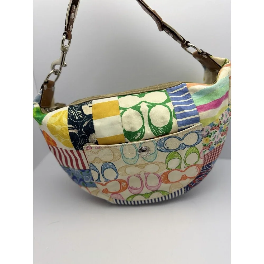 Coach Patchwork Signature Hobo Bag Multicolor Limited Edition Y2K L0673-10450 - Picture 2 of 12